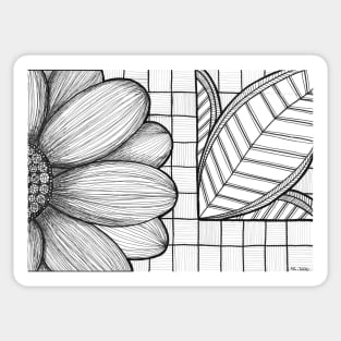 Grid and flower pattern Sticker